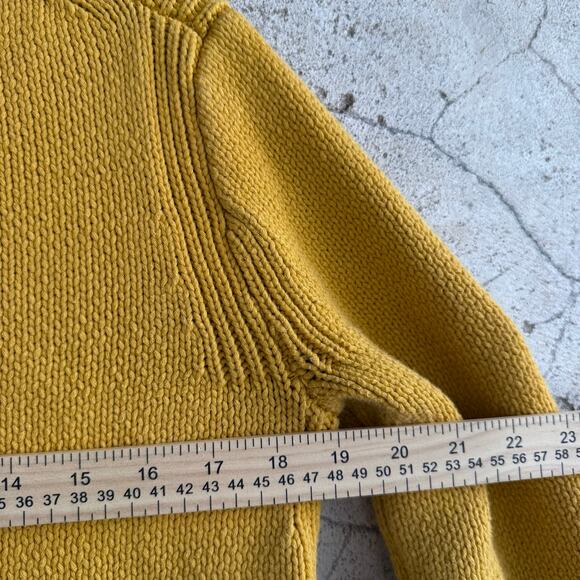 J. Crew Sweater Mustard Mock Turtleneck Chunky Knit Pullover Womens M Preppy - Picture 7 of 8